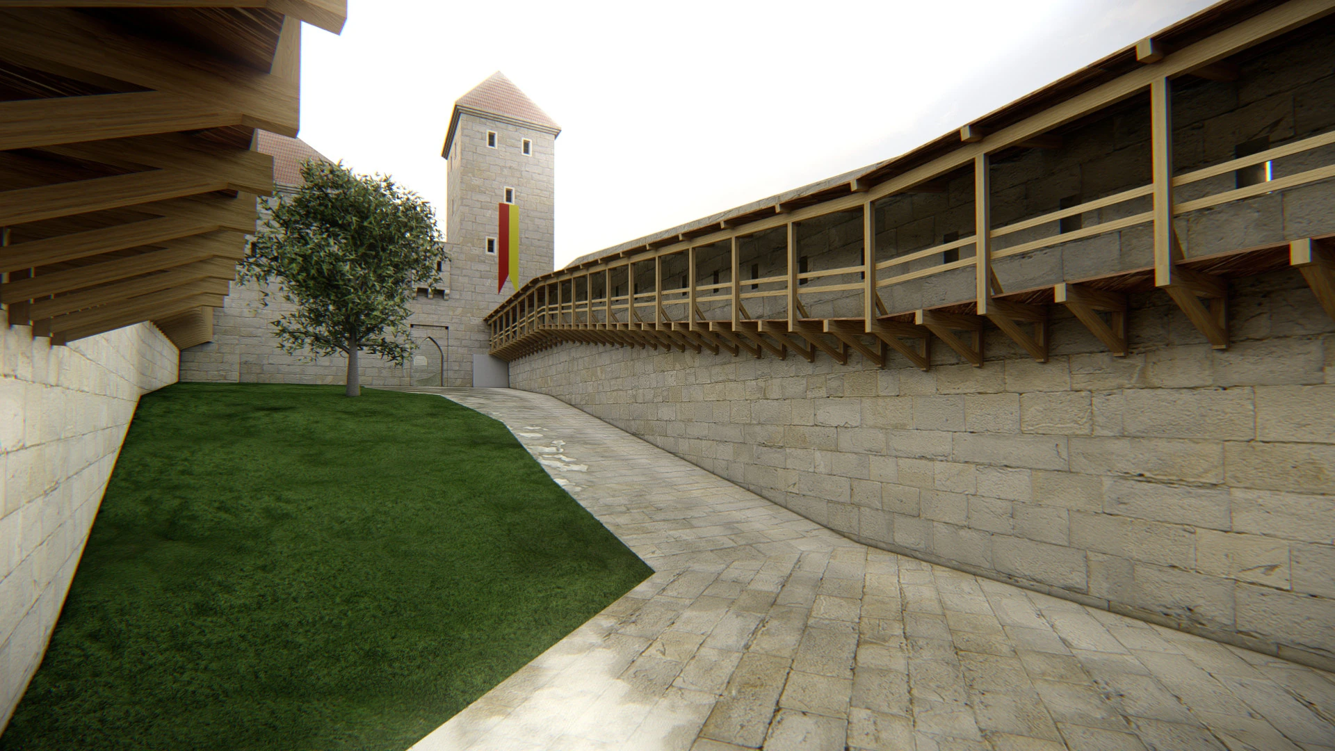 Medieval Hill Fortress European Stone Castle Complex 3D Model .c4d .max .obj .3ds .fbx .stl .blend 