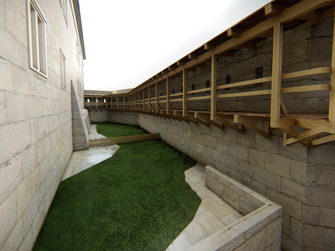 Fortaleza medieval de la colina Complejo europeo de castillos de piedra Modelo 3D