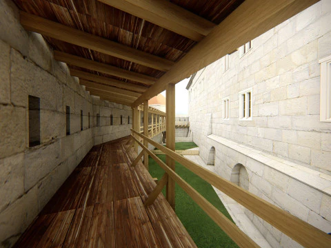 Medieval Hill Fortress European Stone Castle Complex 3D Model