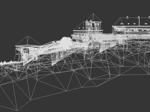 Fortaleza medieval de la colina Complejo europeo de castillos de piedra Modelo 3D