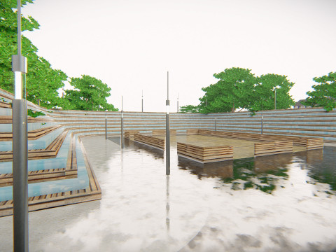 Eiffeltoren en Trocadero Gardens Parijs Landmark 3D Model