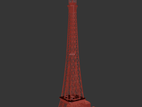 Eiffeltoren en Trocadero Gardens Parijs Landmark 3D Model