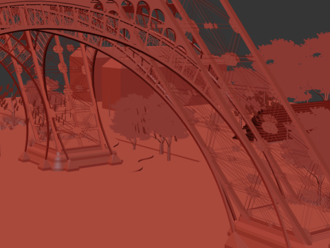 Eiffeltoren en Trocadero Gardens Parijs Landmark 3D Model