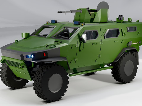 Бронированная военная тактическая машина 3D Боевой грузовик 3D Модель