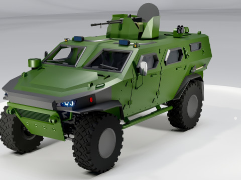 Бронированная военная тактическая машина 3D Боевой грузовик 3D Модель