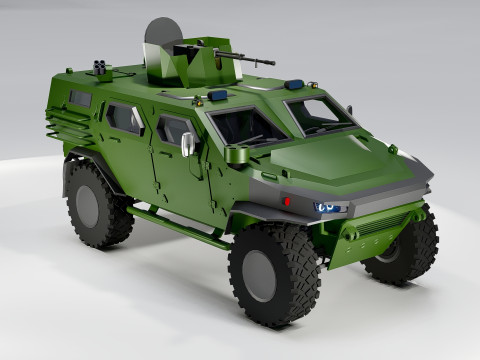Бронированная военная тактическая машина 3D Боевой грузовик 3D Модель