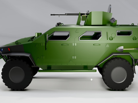 Бронированная военная тактическая машина 3D Боевой грузовик 3D Модель