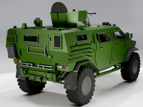 Бронированная военная тактическая машина 3D Боевой грузовик 3D Модель