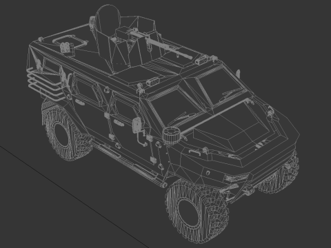 Бронированная военная тактическая машина 3D Боевой грузовик 3D Модель