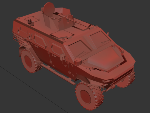 Бронированная военная тактическая машина 3D Боевой грузовик 3D Модель