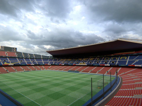 Est&aacute;dio Camp Nou Arena de futebol do FC Barcelona Modelo 3D