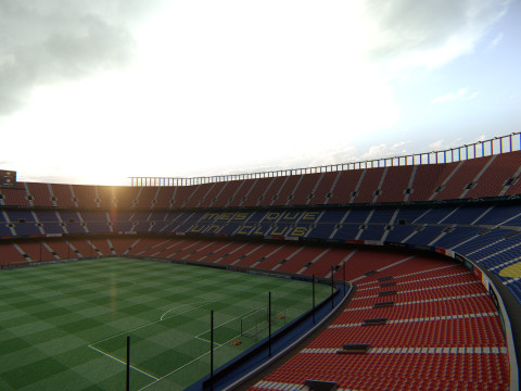 Camp Nou Stadion FC Barcelona Fußballarena 3D Modell