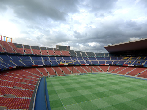 Camp Nou Stadion FC Barcelona Fußballarena 3D Modell