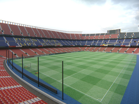 Camp Nou Stadion FC Barcelona Fußballarena 3D Modell