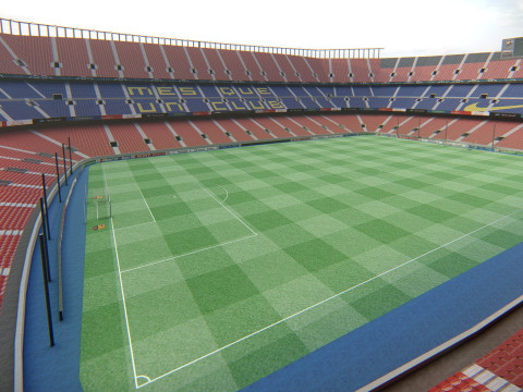 Camp Nou Stadion FC Barcelona Fußballarena 3D Modell