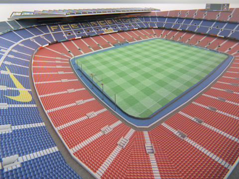 Camp Nou Stadion FC Barcelona Fußballarena 3D Modell