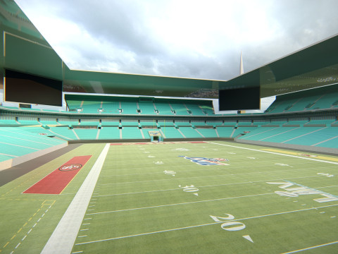 Hard Rock Stadium Майамі Реалістичний стадіон NFL 3D Модель