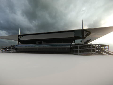 Hard Rock Stadium Майамі Реалістичний стадіон NFL 3D Модель