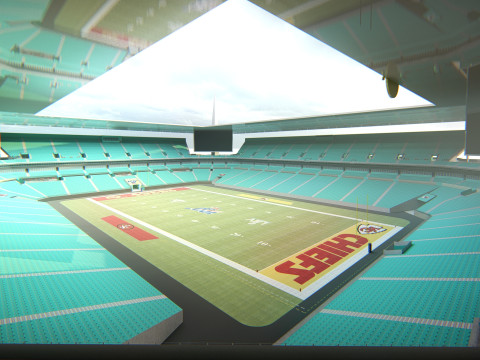 Hard Rock Stadium Майамі Реалістичний стадіон NFL 3D Модель