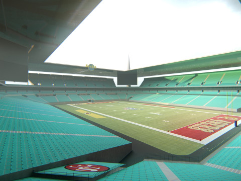 Hard Rock Stadium Майамі Реалістичний стадіон NFL 3D Модель
