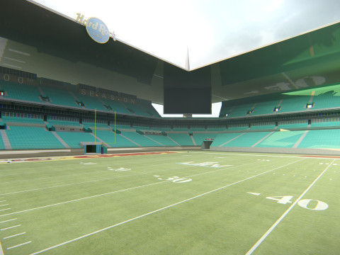 Hard Rock Stadium Майамі Реалістичний стадіон NFL 3D Модель