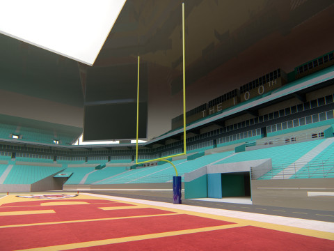 Hard Rock Stadium Майамі Реалістичний стадіон NFL 3D Модель