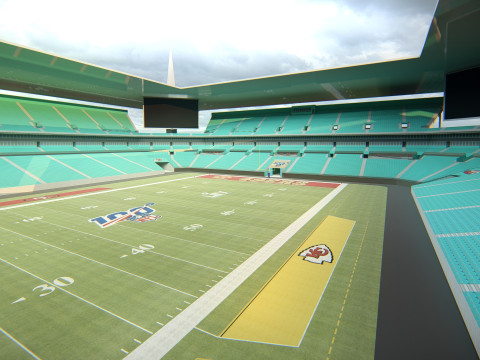 Hard Rock Stadium Майамі Реалістичний стадіон NFL 3D Модель