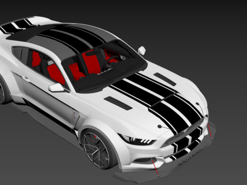 D Must ang GT Liberty Walk için İç Mekanlı Geniş Gövde 3D Model