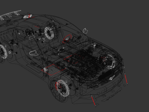 D Must ang GT Liberty Walk için İç Mekanlı Geniş Gövde 3D Model