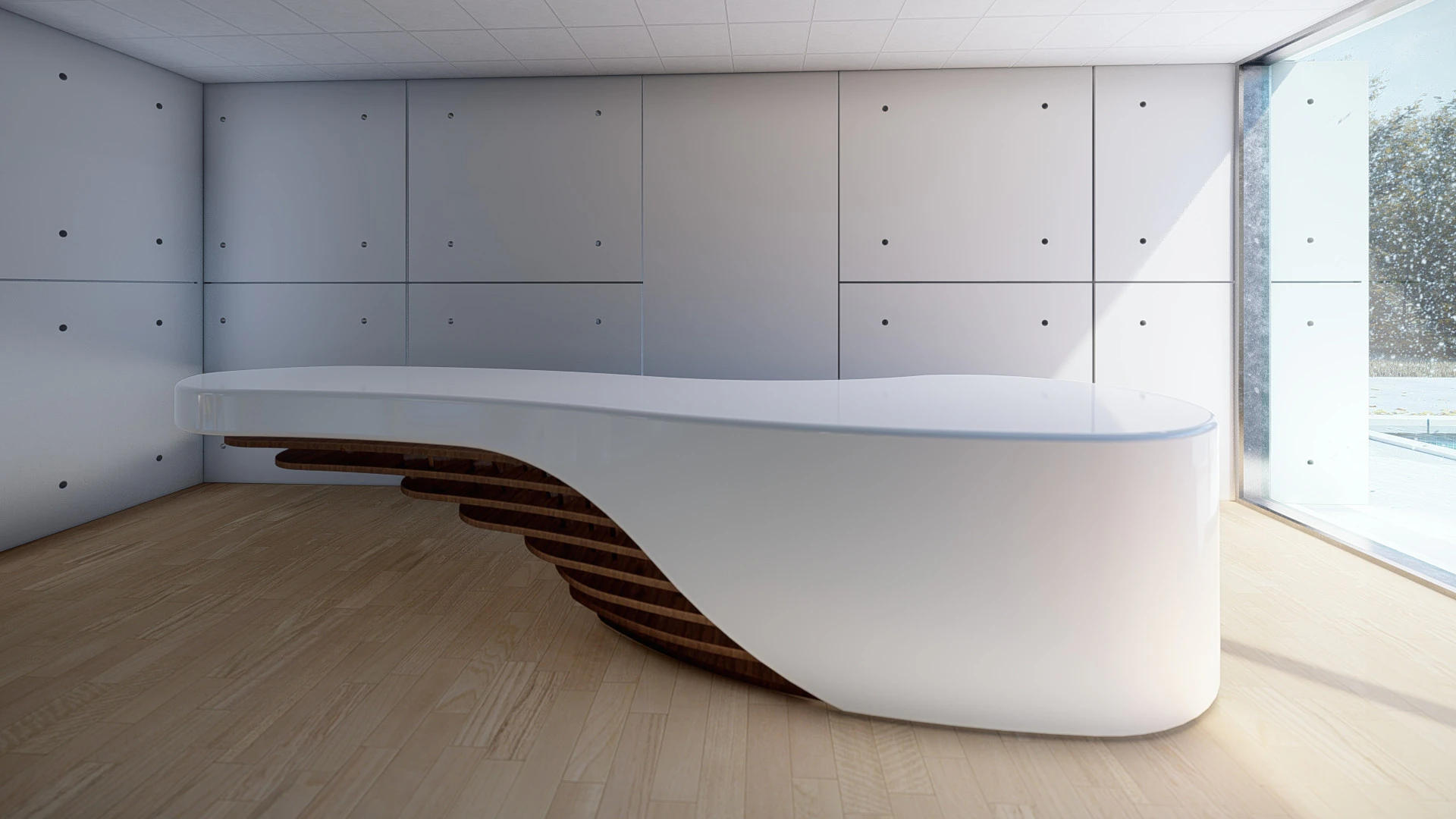 Mostrador de recepci&oacute;n moderno Modelo 3D .c4d .max .obj .3ds .fbx .stl .blend 