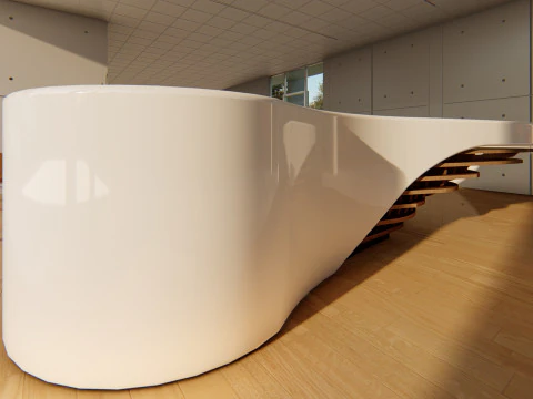 Mostrador de recepci&oacute;n moderno Modelo 3D