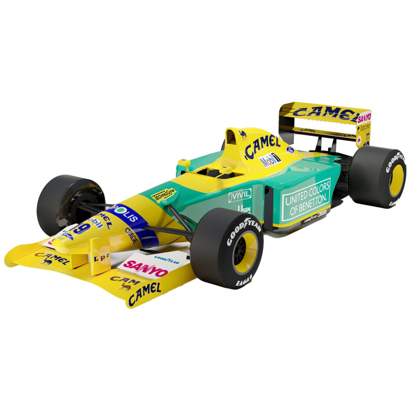 Benetton B192 Formula 1 Camel Livery 3D Model .c4d .max .obj .3ds .fbx .stl .blend
