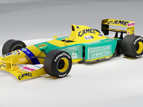 Benetton B192 Formel 1 Camel-Lackierung 3D Modell