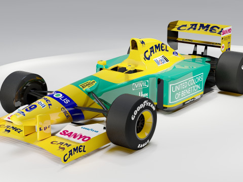 Benetton B192 Formel 1 Camel-Lackierung 3D Modell