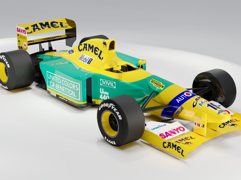 Benetton B192 Formel 1 Camel-Lackierung 3D Modell
