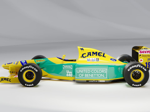 Benetton B192 Formel 1 Camel-Lackierung 3D Modell