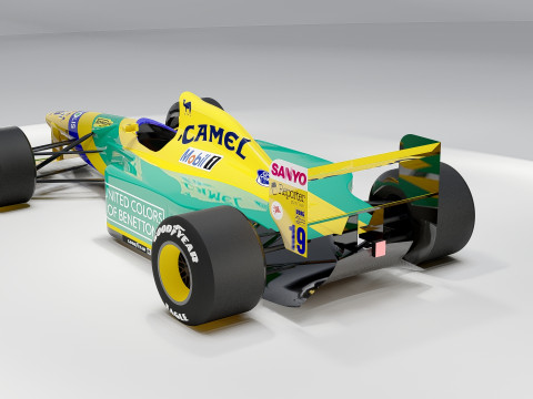 Benetton B192 Formel 1 Camel-Lackierung 3D Modell