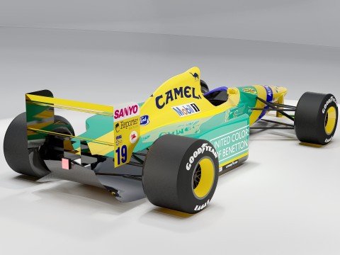 Benetton B192 Formel 1 Camel-Lackierung 3D Modell