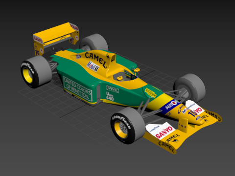 Benetton B192 Formel 1 Camel-Lackierung 3D Modell