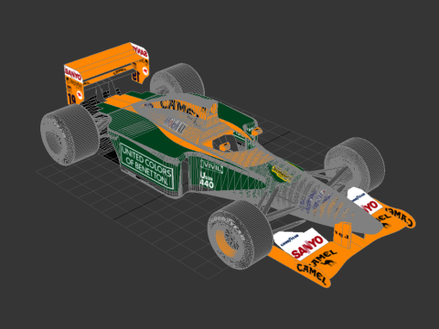 Benetton B192 Formel 1 Camel-Lackierung 3D Modell