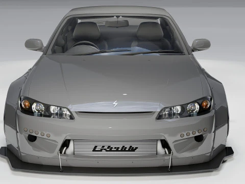 Nissan Silvia S15 Rocket Bunny 1999 Widebody Drift Car 3D Model