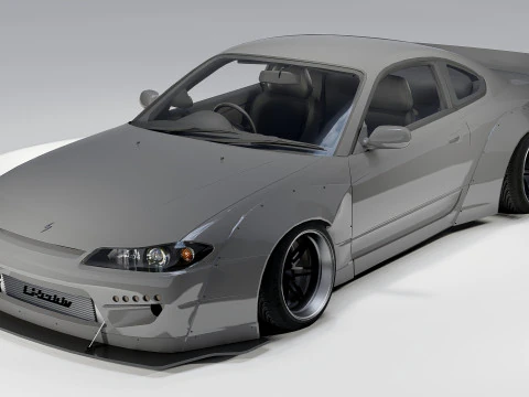 Nissan Silvia S15 Rocket Bunny 1999 Widebody Drift Car 3D Model