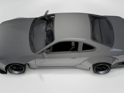 Nissan Silvia S15 Rocket Bunny 1999 Widebody Drift Car 3D Model