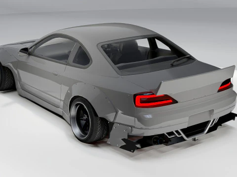Nissan Silvia S15 Rocket Bunny 1999 Widebody Drift Car 3D Model