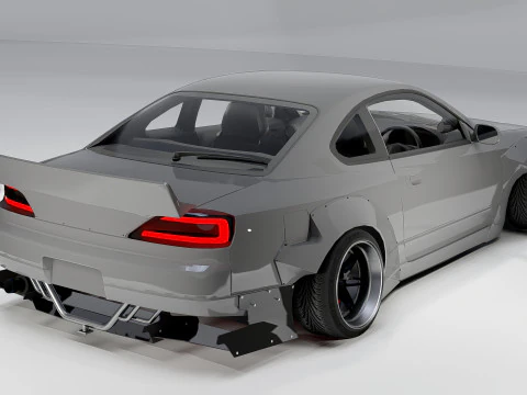 Nissan Silvia S15 Rocket Bunny 1999 Widebody Drift Car 3D Model