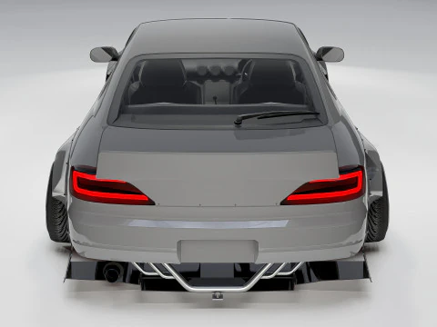 Nissan Silvia S15 Rocket Bunny 1999 Widebody Drift Car 3D Model