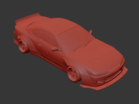 Nissan Silvia S15 Rocket Bunny 1999 Widebody Drift Car 3D Model