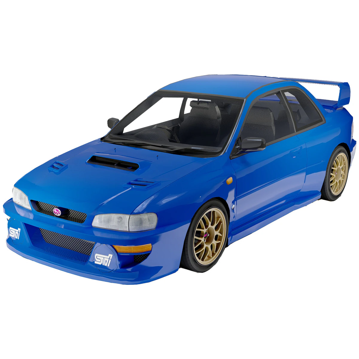 Subaru Impreza 22B STi 1998 Iconic Rally Legend 3D Model .c4d .max .obj .3ds .fbx .stl .blend 