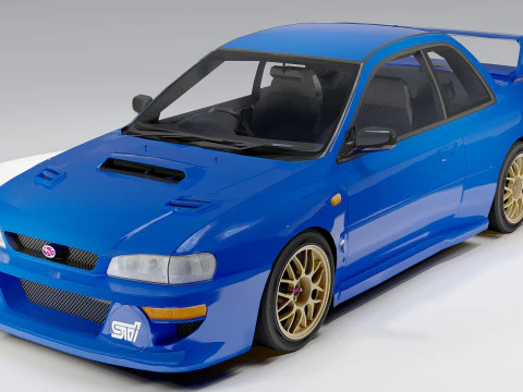 Subaru Impreza 22B STi 1998 Iconic Rally Legend 3D Model
