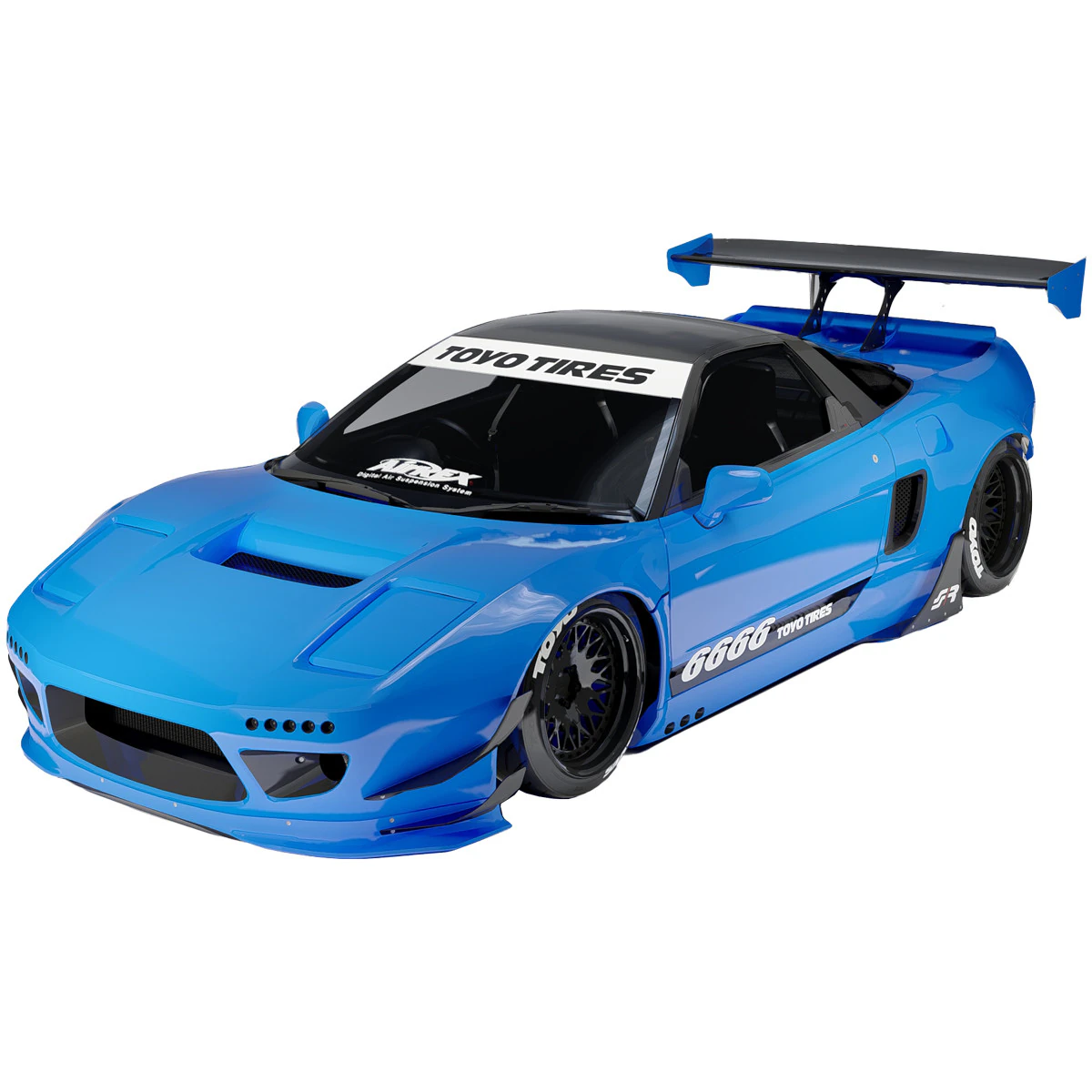Honda NSX-R Rocket Bunny 1992 Widebody JDM Supercar 3D Model .c4d .max .obj .3ds .fbx .stl .blend 